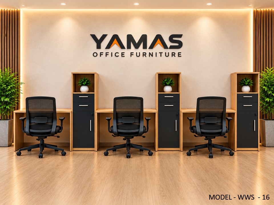 16 main Workstation WS 16 Modular with Storage Cabinets For 3 persons - Image 1