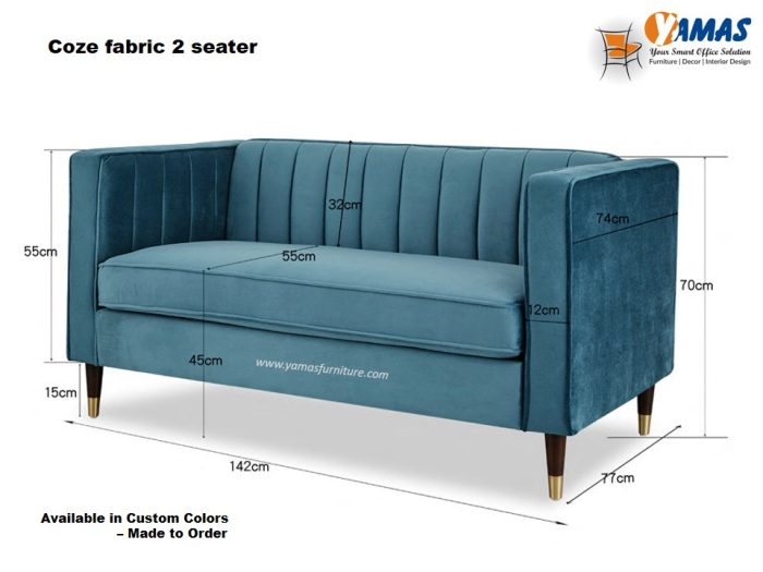 Office Sofa Coze Fabric 2 Seater D