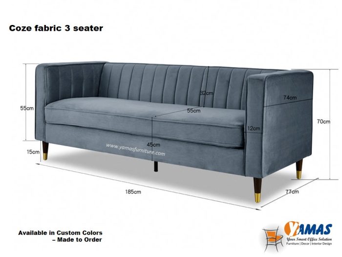 Office Sofa Coze Fabric 3 Seater F