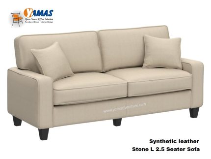 Office Sofa Synthetic Leather Stone L 2.5 Seater A