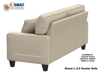 Office Sofa Synthetic Leather Stone L 2.5 Seater B