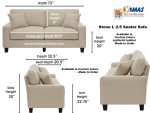 Office Sofa Synthetic Leather Stone L 2.5 Seater D