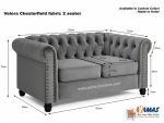 Office Sofa Velora Chesterfield Fabric 2 Seater E