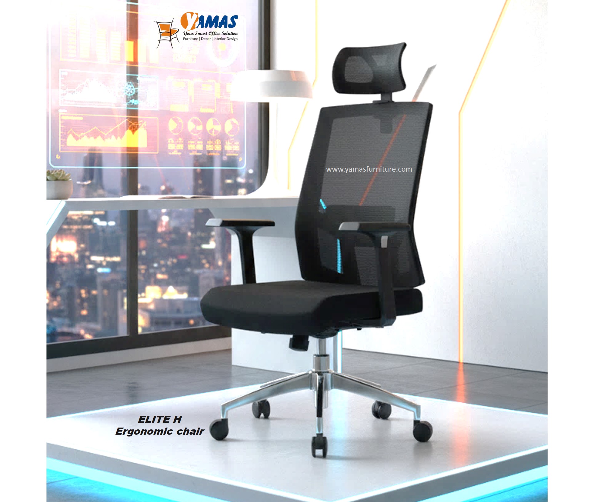 ELITE H Revolving Ergonomic chair (black) ELITE H Revolving Ergonomic chair (black)
