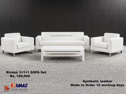 Office Sofa Set N RIVANO WHITE (4 Seater)