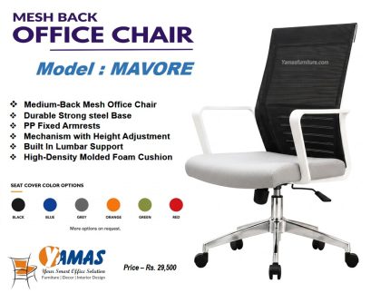 MAVORE WH GY COMPUTER CHAIR