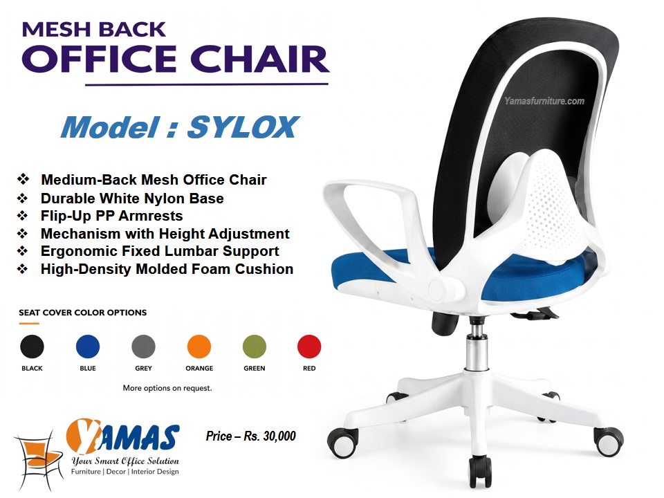 SYLOX WH BL COMPUTER CHAIR SYLOX WH BL COMPUTER CHAIR