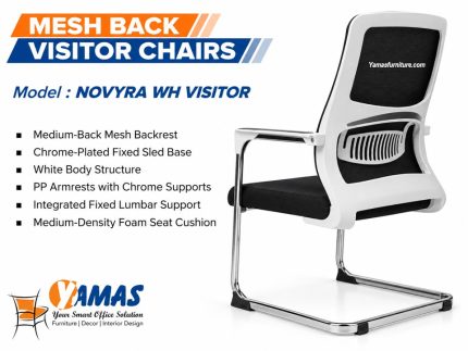 Visitor Chair Mesh Back Novyra White
