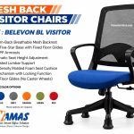 Visitor Chair Mesh Back Belevon Blue